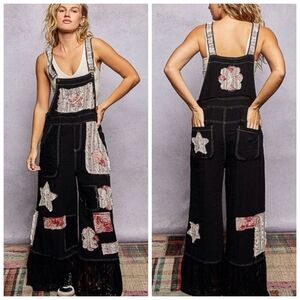 POL Lace Patchwork Overall